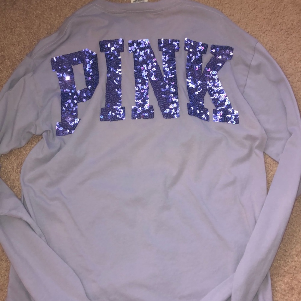 VS Pink purple long sleeve sequin shirt